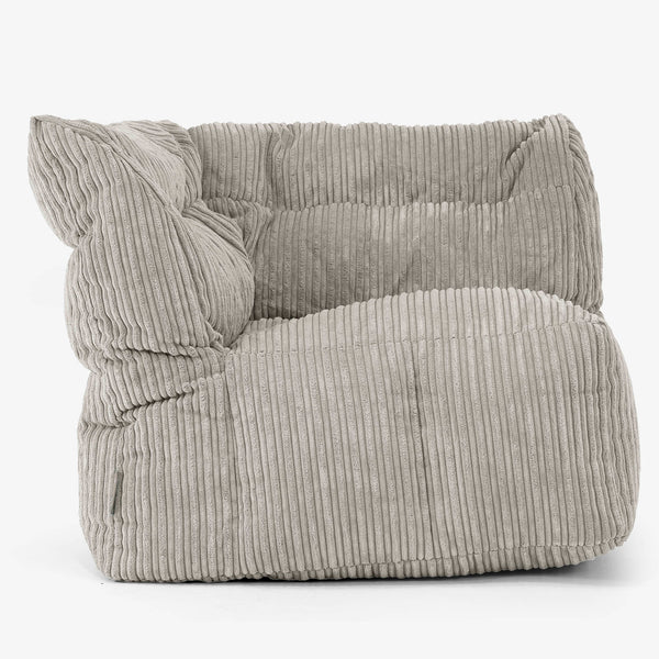 Modulaire Canapé Pouf, Élément Angle Gauche - Côtelé Vison 01