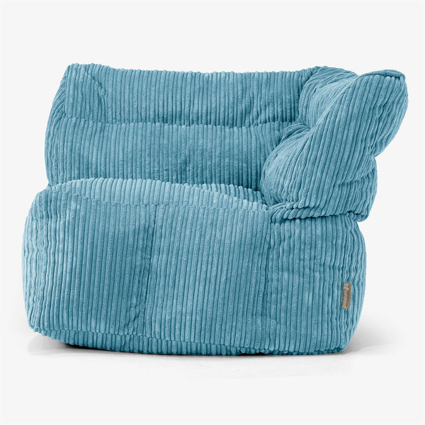 Modulaire Canapé Pouf, Élément Angle Droit - Côtelé Mer Égée 01