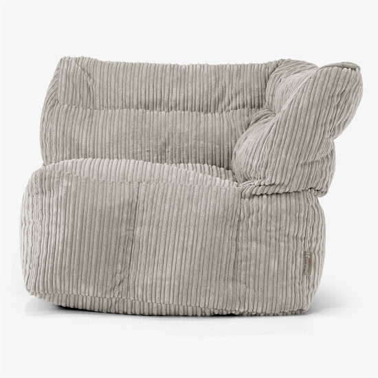 Modulaire Canapé Pouf, Élément Angle Droit - Côtelé Vison 01