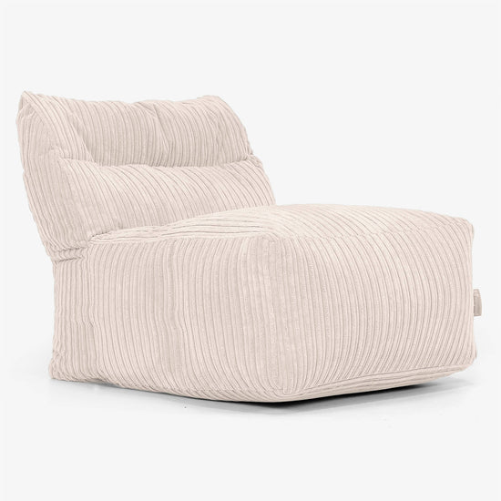 Modulaire Canapé Pouf, Élément Central - Côtelé Ivoire 01