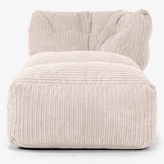 Modulaire Canapé Pouf, Élément Méridienne Droite - Côtelé Ivoire 02