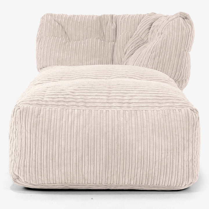 Modulaire Canapé Pouf, Élément Méridienne Droite - Côtelé Ivoire 02