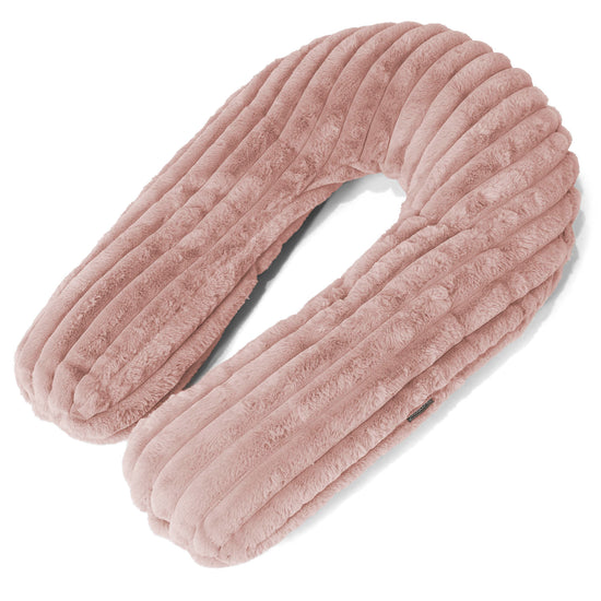 Oreiller Câlin - Velours Côtelé Ultra Pelucheux Rose Pastel 01