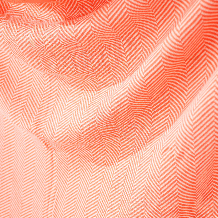 Couverture / Plaid - Tricoté Chevrons Corail 02