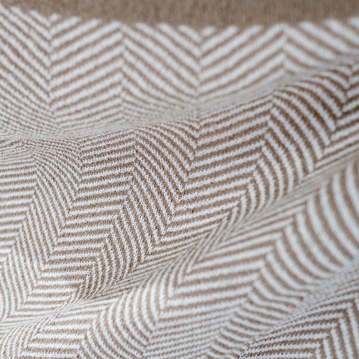 Couverture / Plaid - Tricoté Chevrons Pierre 04