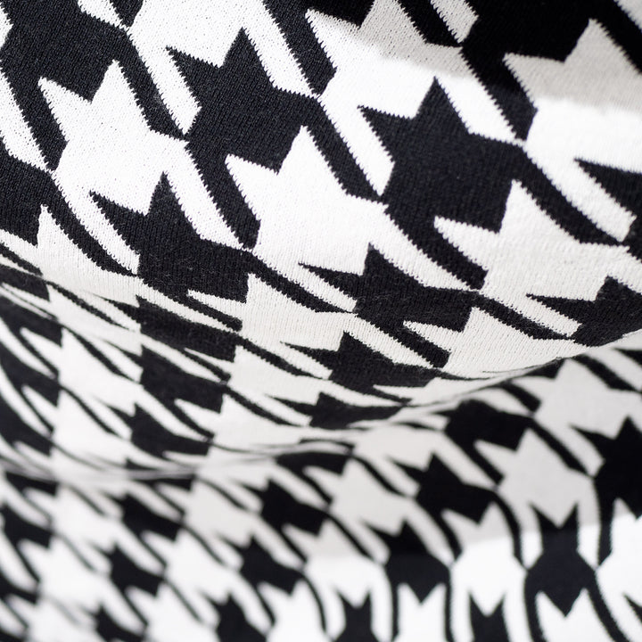 Couverture / Plaid - Tricoté Pied-de-poule Noir 04