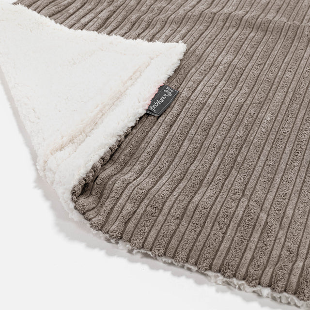 Plaid / Couverture Sherpa - Côtelé Grège 01