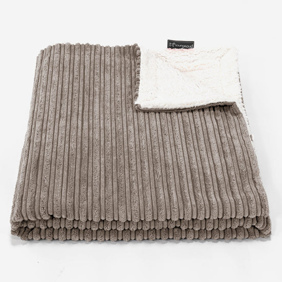 Plaid / Couverture Sherpa - Côtelé Grège 02