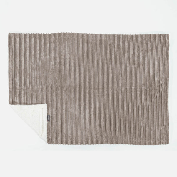 Plaid / Couverture Sherpa - Côtelé Grège 01