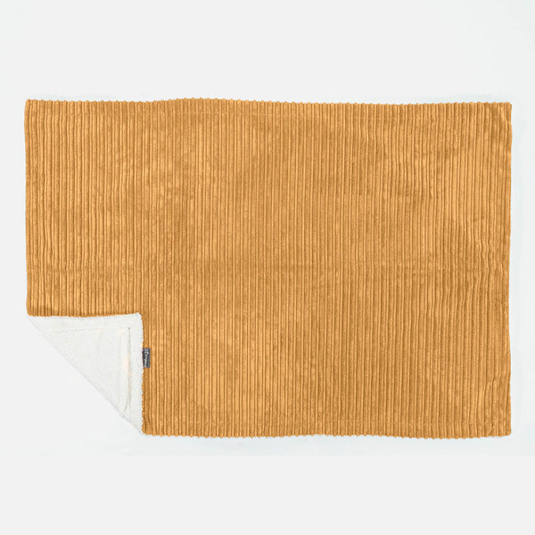 Plaid / Couverture Sherpa - Côtelé Miel doré 01