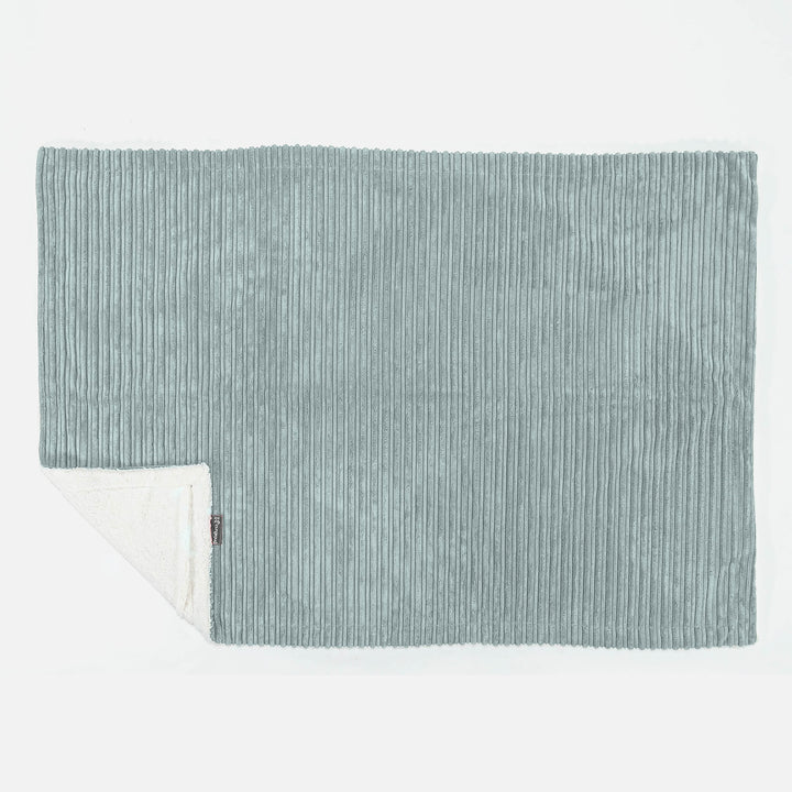 Plaid / Couverture Sherpa - Côtelé Verte Menthe 03