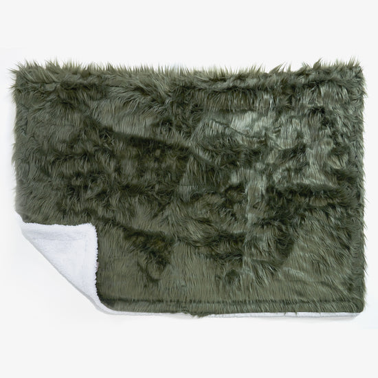 Plaid / Couverture Sherpa - Imitation fourrure à poils longs Vert sauge 02