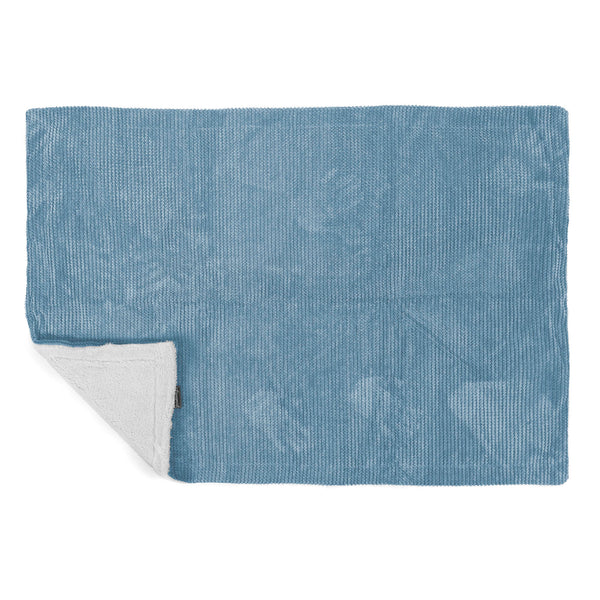 Plaid / Couverture Sherpa - Pompon Bleu Ciel 01