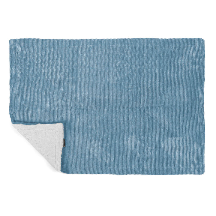 Plaid / Couverture Sherpa - Pompon Bleu Ciel 03