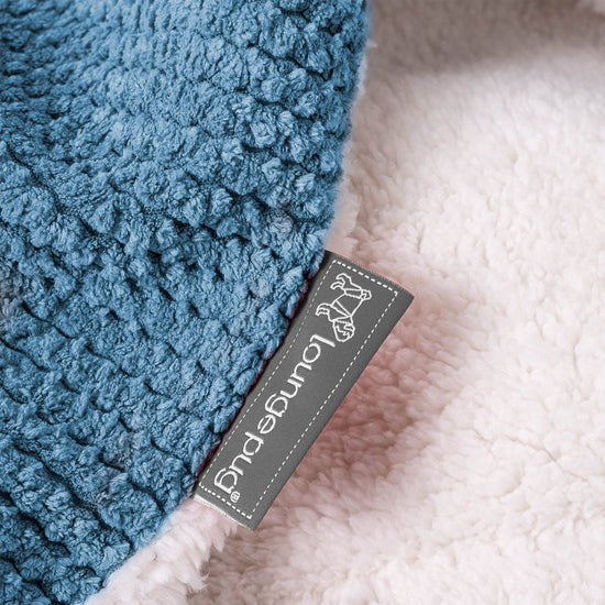 Plaid / Couverture Sherpa - Pompon Bleu Ciel 04