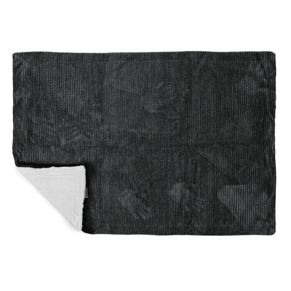 Plaid / Couverture Sherpa - Pompon Noir 01