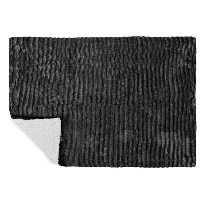 Plaid / Couverture Sherpa - Pompon Noir 03
