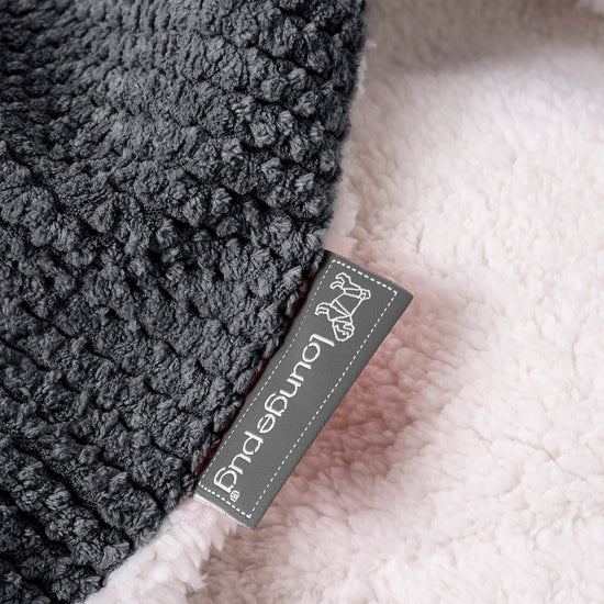Plaid / Couverture Sherpa - Pompon Noir 04