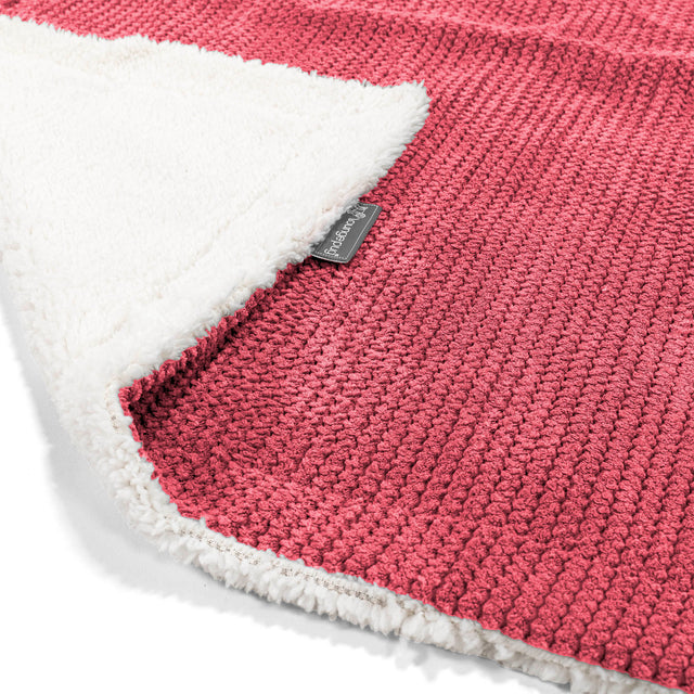 Plaid / Couverture Sherpa - Pompon Rouge pastel 01
