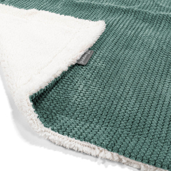 Plaid / Couverture Sherpa - Pompon Vert Mousse 01