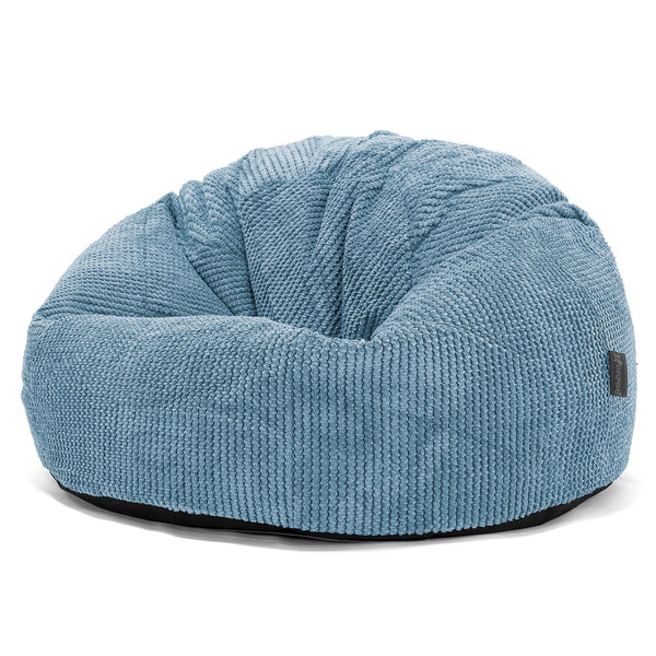 Pouf Poire Classique - Pompon Bleu Ciel 01
