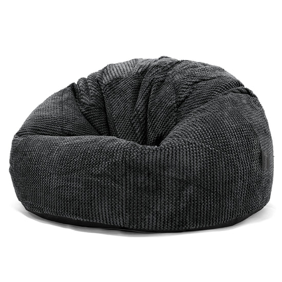 Pouf Poire Classique - Pompon Noir 01
