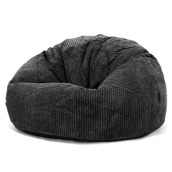Pouf Poire Classique - Pompon Noir 01
