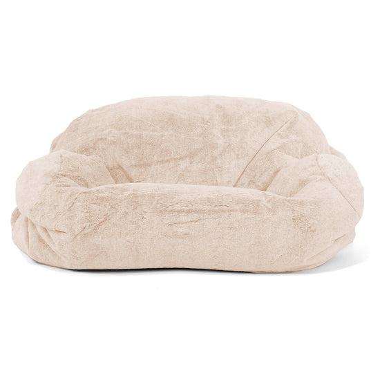 Pouf Canapé Sabine - Fausse Fourrure Lapin Blanc 02