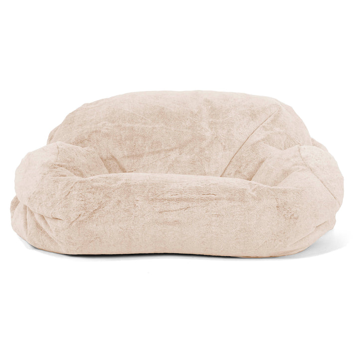 Pouf Canapé Sabine - Fausse Fourrure Lapin Blanc 02