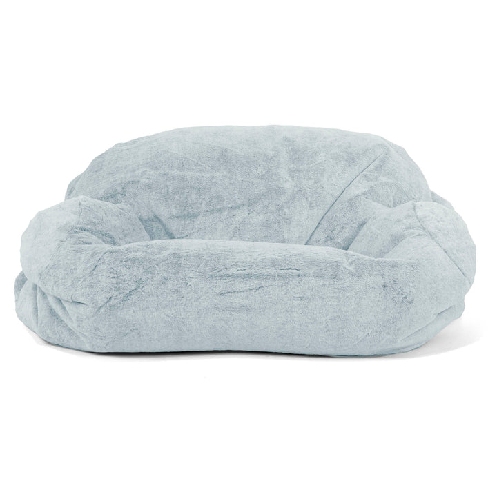 Pouf Canapé Sabine - Fausse Fourrure Lapin Bleu Pastel 02