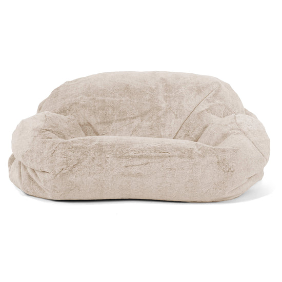 Pouf Canapé Sabine - Fausse Fourrure Lapin Brun Doré 02