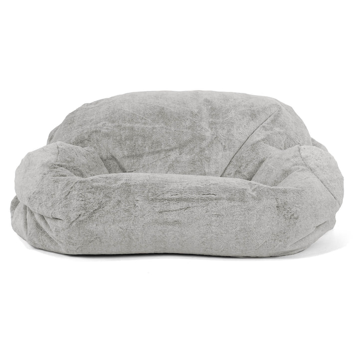 Pouf Canapé Sabine - Fausse Fourrure Lapin Gris clair 02