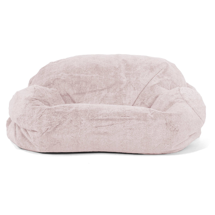 Pouf Canapé Sabine - Fausse Fourrure Lapin Rose Pastel 02