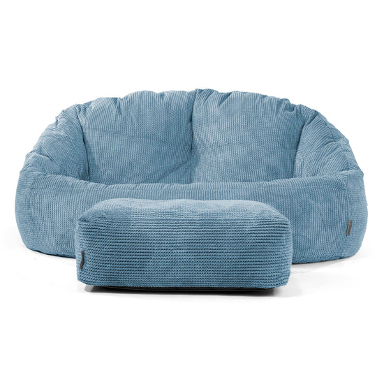 Pouf Canapé Bubble - Pompon Bleu Ciel 02