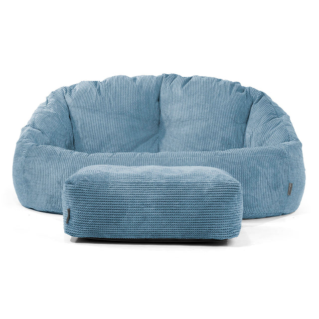 Pouf Canapé Bubble - Pompon Bleu Ciel 02