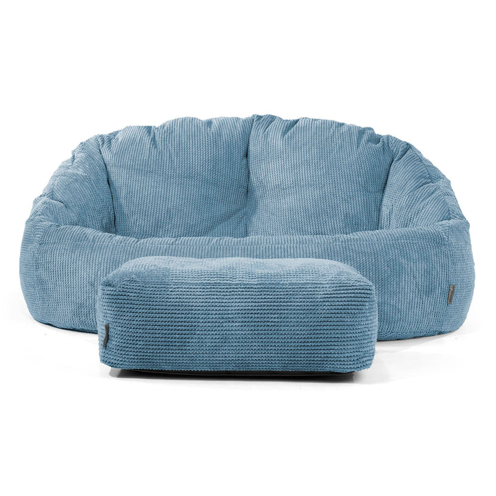 Pouf Canapé Bubble - Pompon Bleu Ciel 02