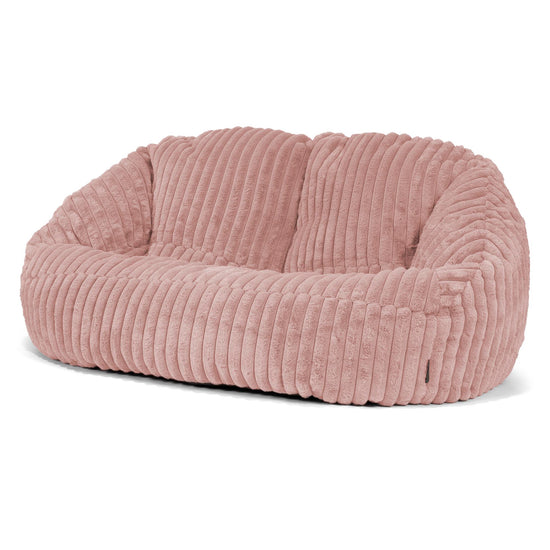 Pouf Canapé Bubble - Velours Côtelé Ultra Pelucheux Rose Pastel 04