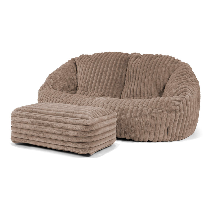 Pouf Canapé Bubble - Velours Côtelé Ultra Pelucheux Vison 03