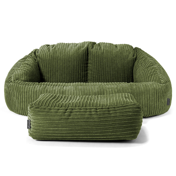 Pouf Canapé Bubble - Côtelé Vert Forêt 01