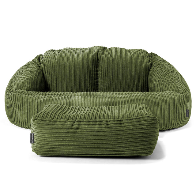 Pouf Canapé Bubble - Côtelé Vert Forêt 02