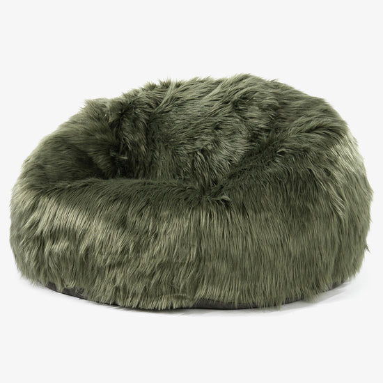 Pouf Canapé Classique - Imitation fourrure à poils longs Vert sauge 01
