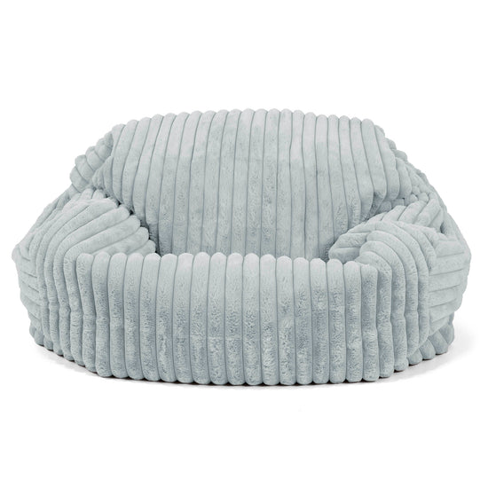 Pouf Canapé Sabine - Velours Côtelé Ultra Pelucheux Bleu Dragé 02
