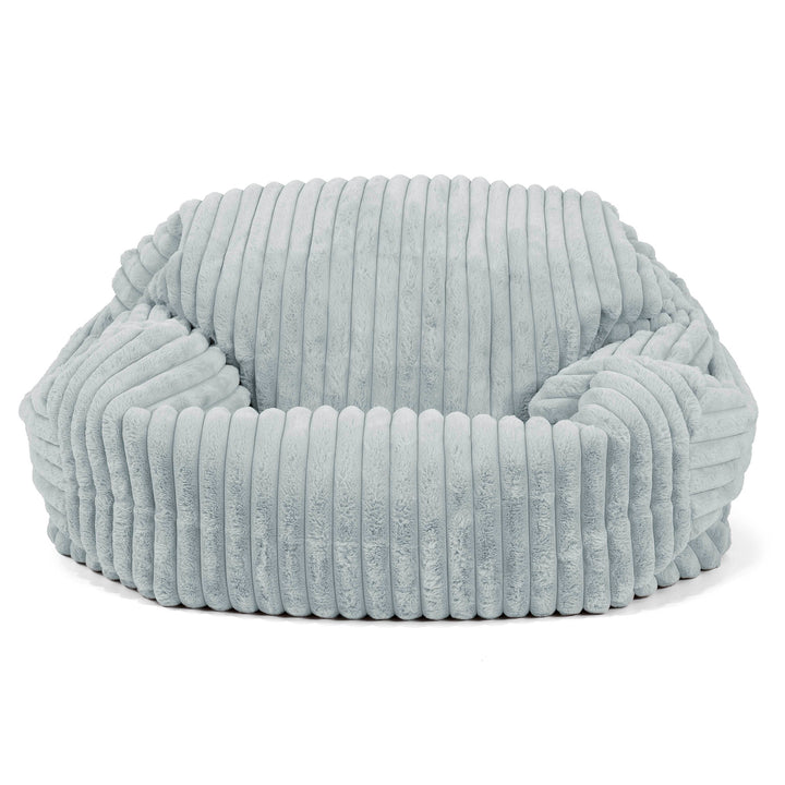 Pouf Canapé Sabine - Velours Côtelé Ultra Pelucheux Bleu Dragé 02