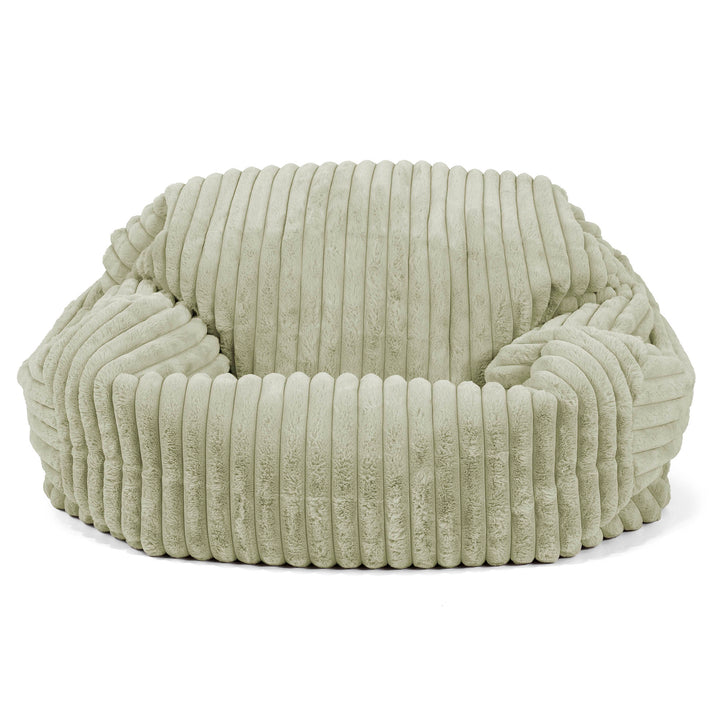Pouf Canapé Sabine - Velours Côtelé Ultra Pelucheux Vert Sauge 02