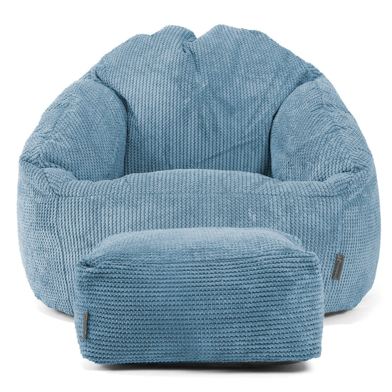 Pouf Chaise Bubble - Pompon Bleu Ciel 02
