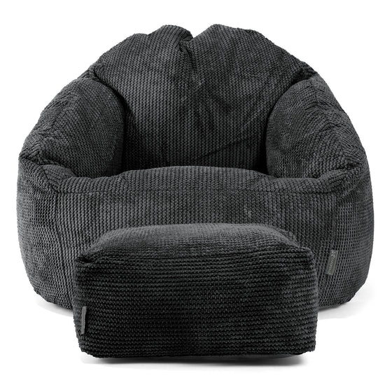 Pouf Chaise Bubble - Pompon Noir 02