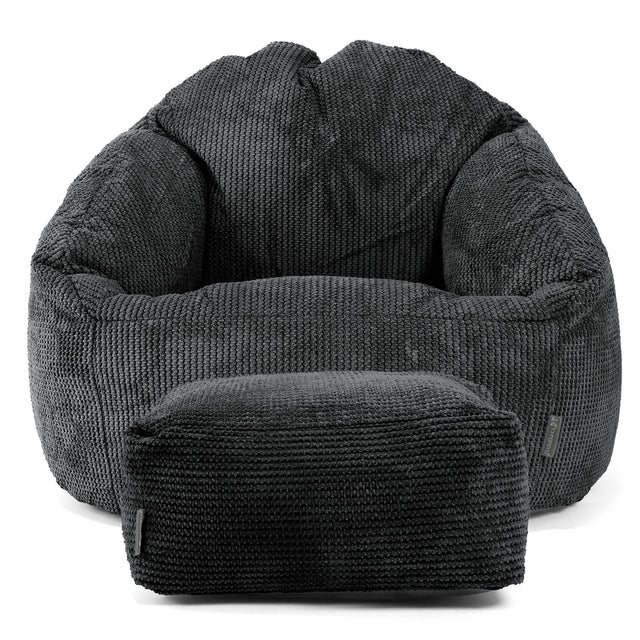 Pouf Chaise Bubble - Pompon Noir 02