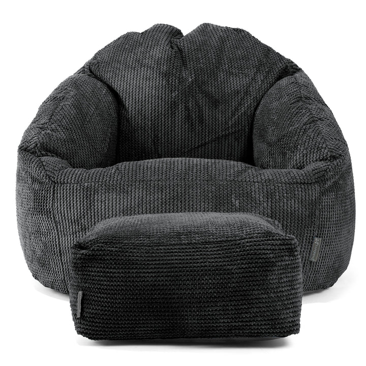 Pouf Chaise Bubble - Pompon Noir 02