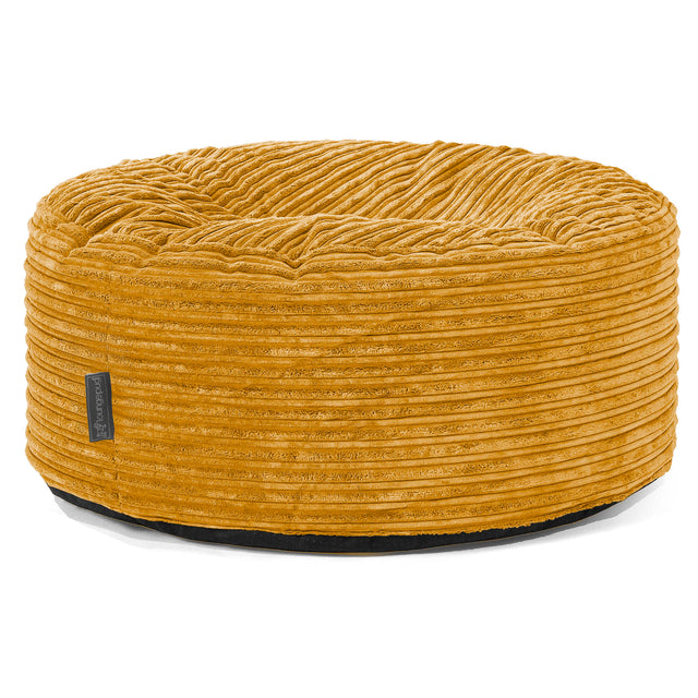 Pouf Design Rond - Côtelé Miel doré 01