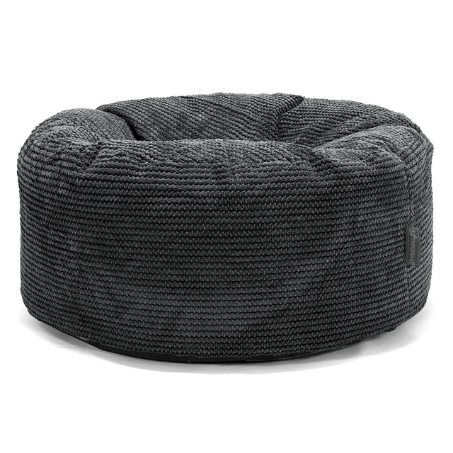 Pouf Design Rond - Pompon Noir 01